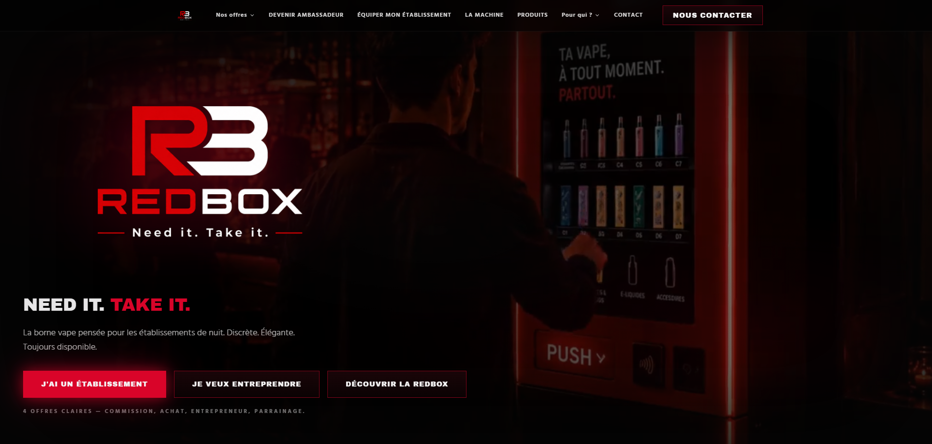 Aperçu du site REDBOX réalisé par Outil Digital