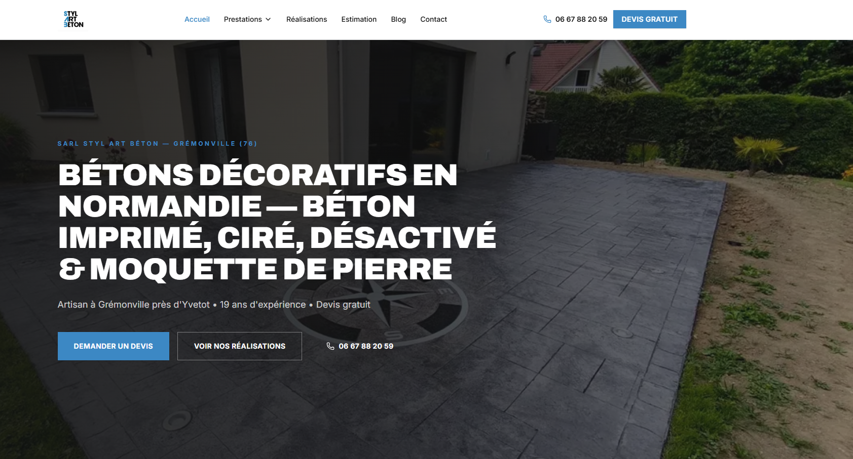 Aperçu du site Styl Art Béton réalisé par Outil Digital